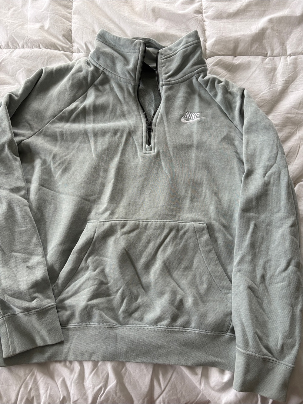 Nike Half-Zip Pullover Hoodie in Sage Green